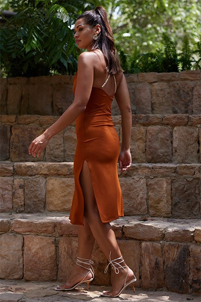 Demetria Dress – Burnt Orange
