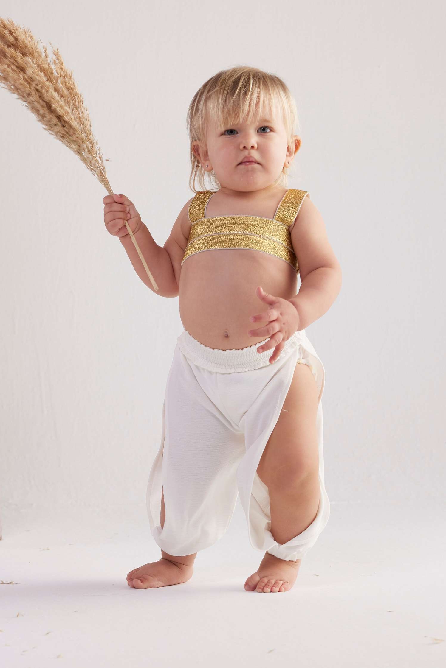 Jazzy Baby Pants – White