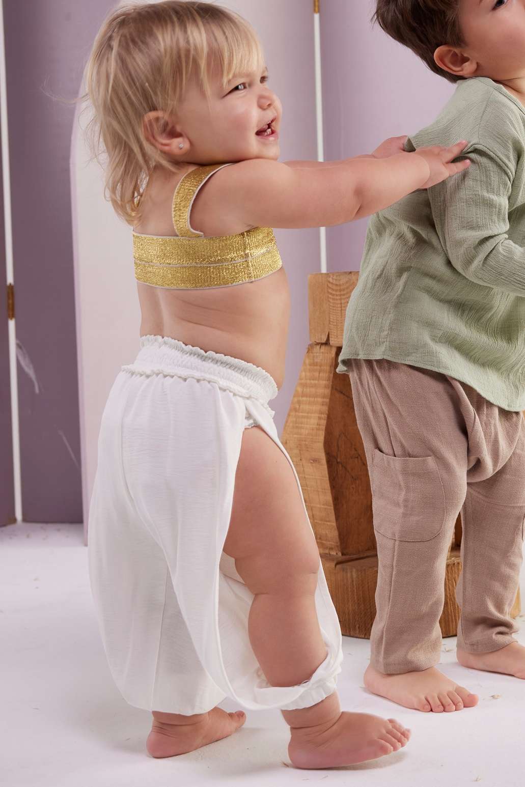 Jazzy Baby Pants – White