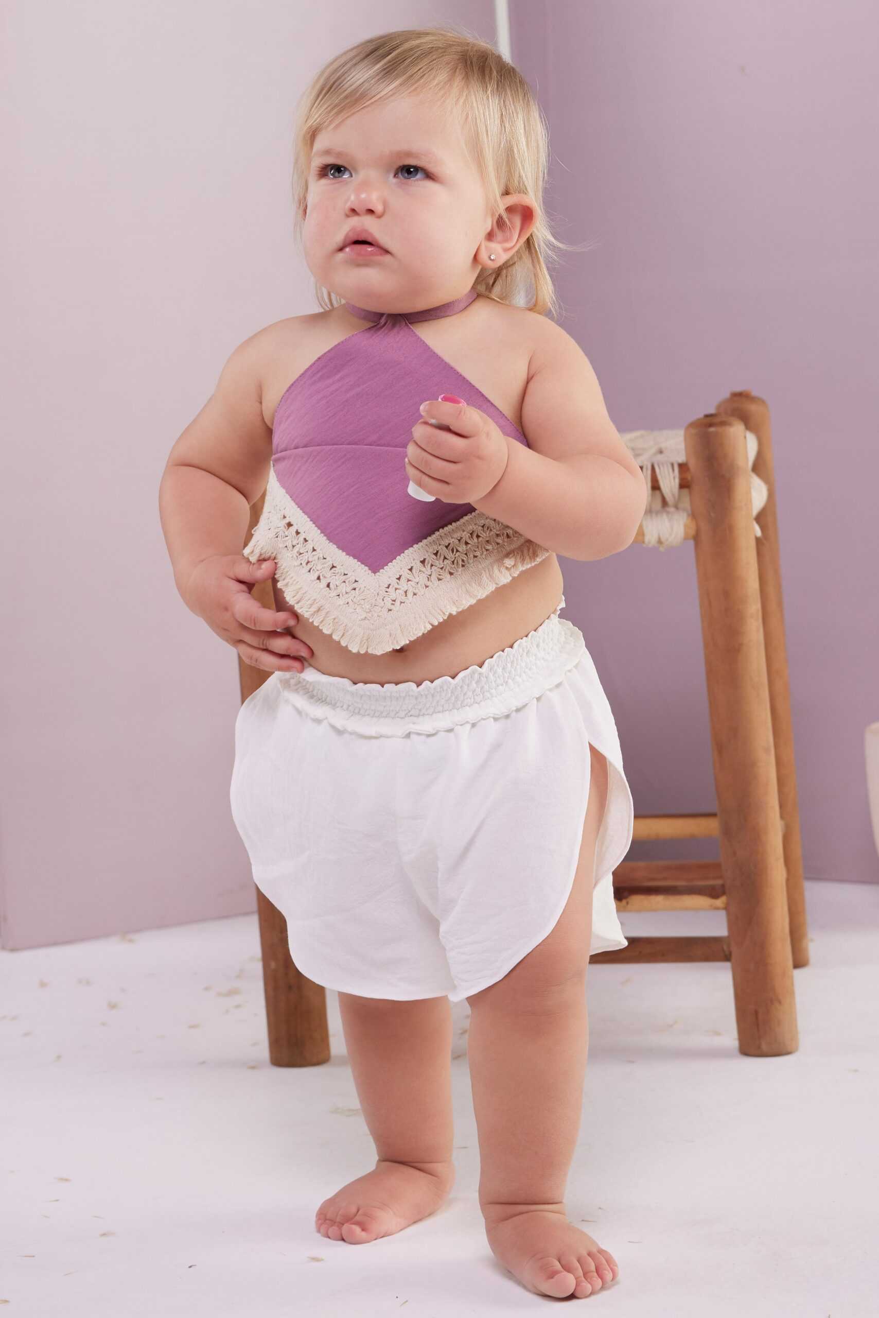Jazzy Baby Shorts – White