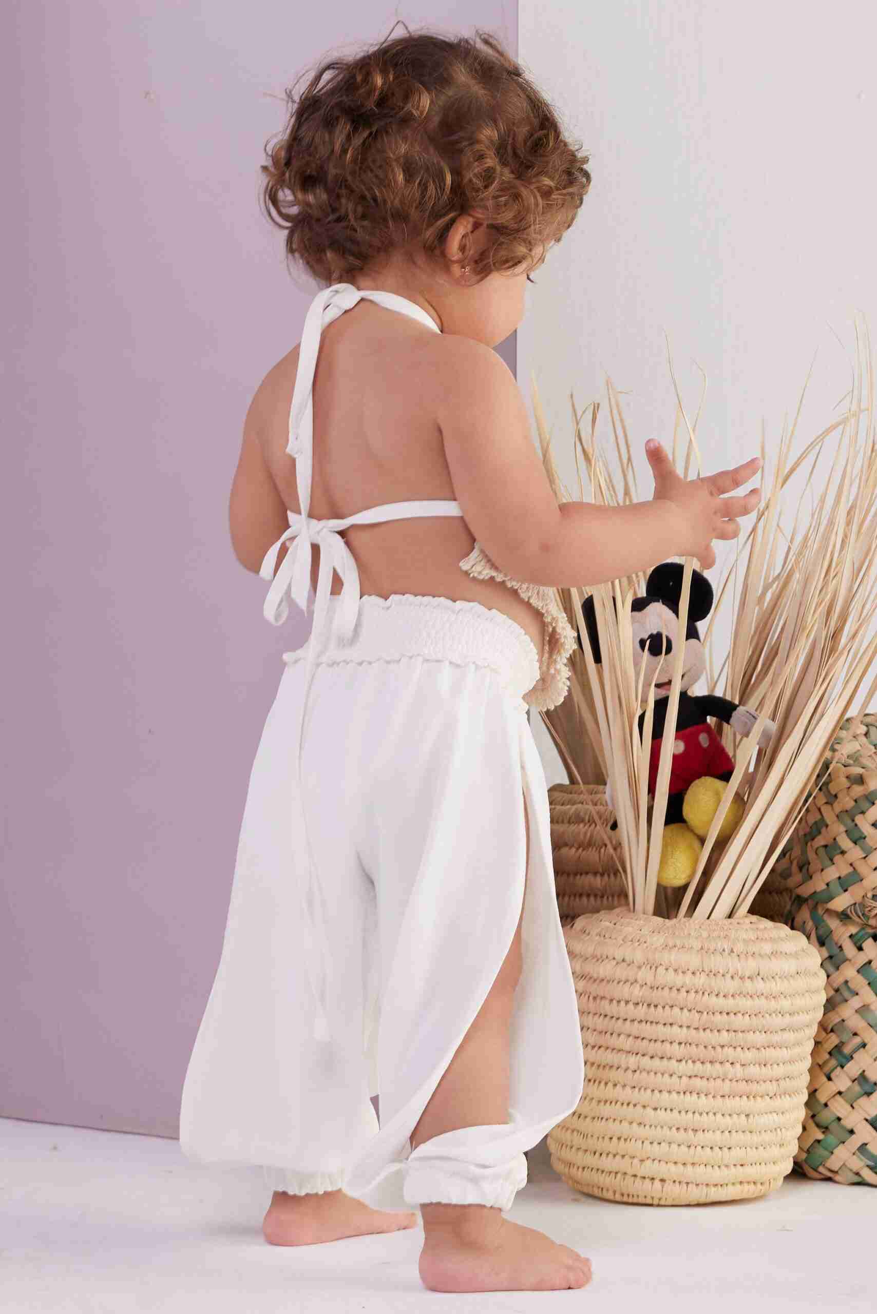 Jazzy Baby Pants – White