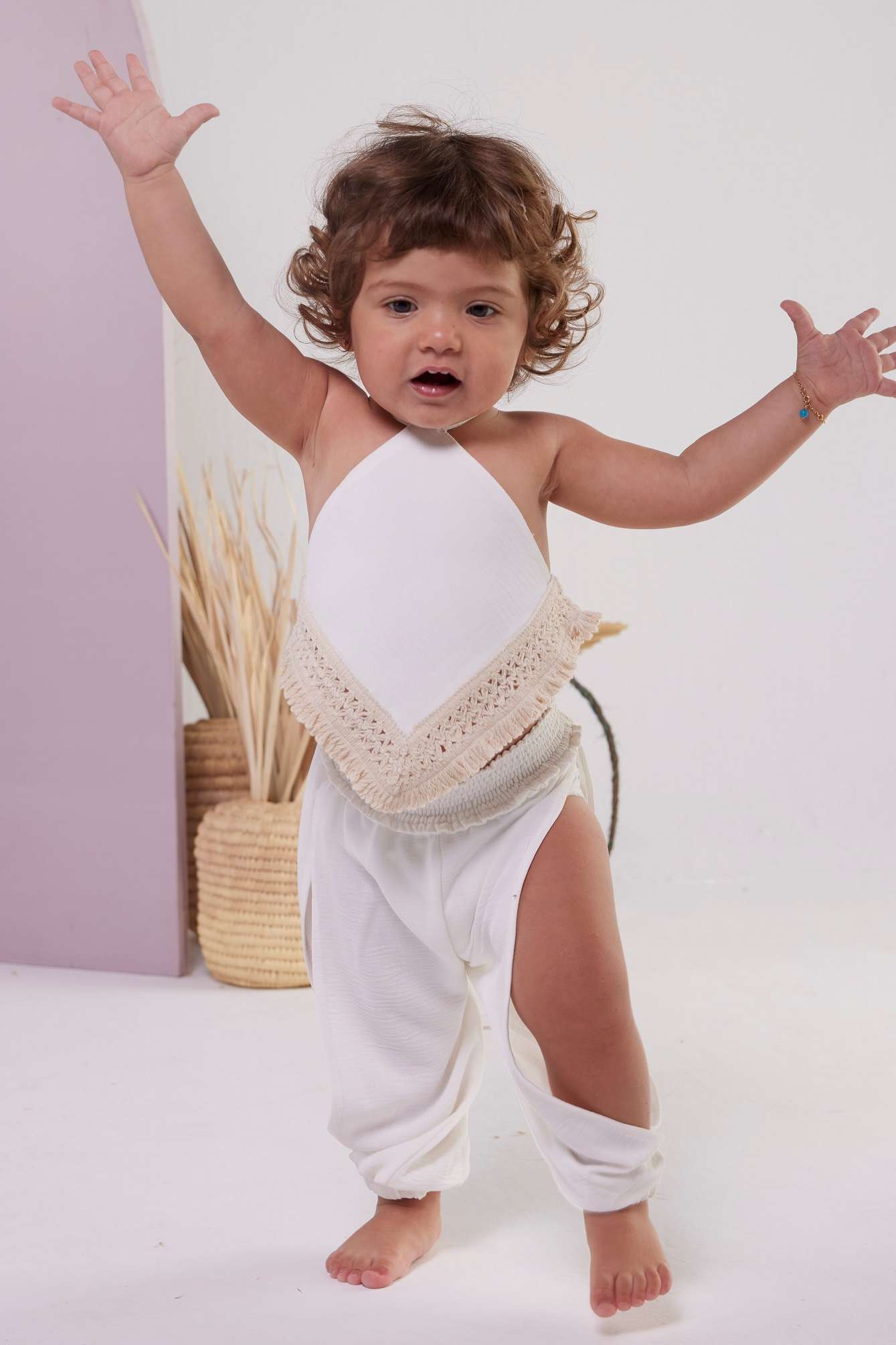 Jazzy Baby Pants – White