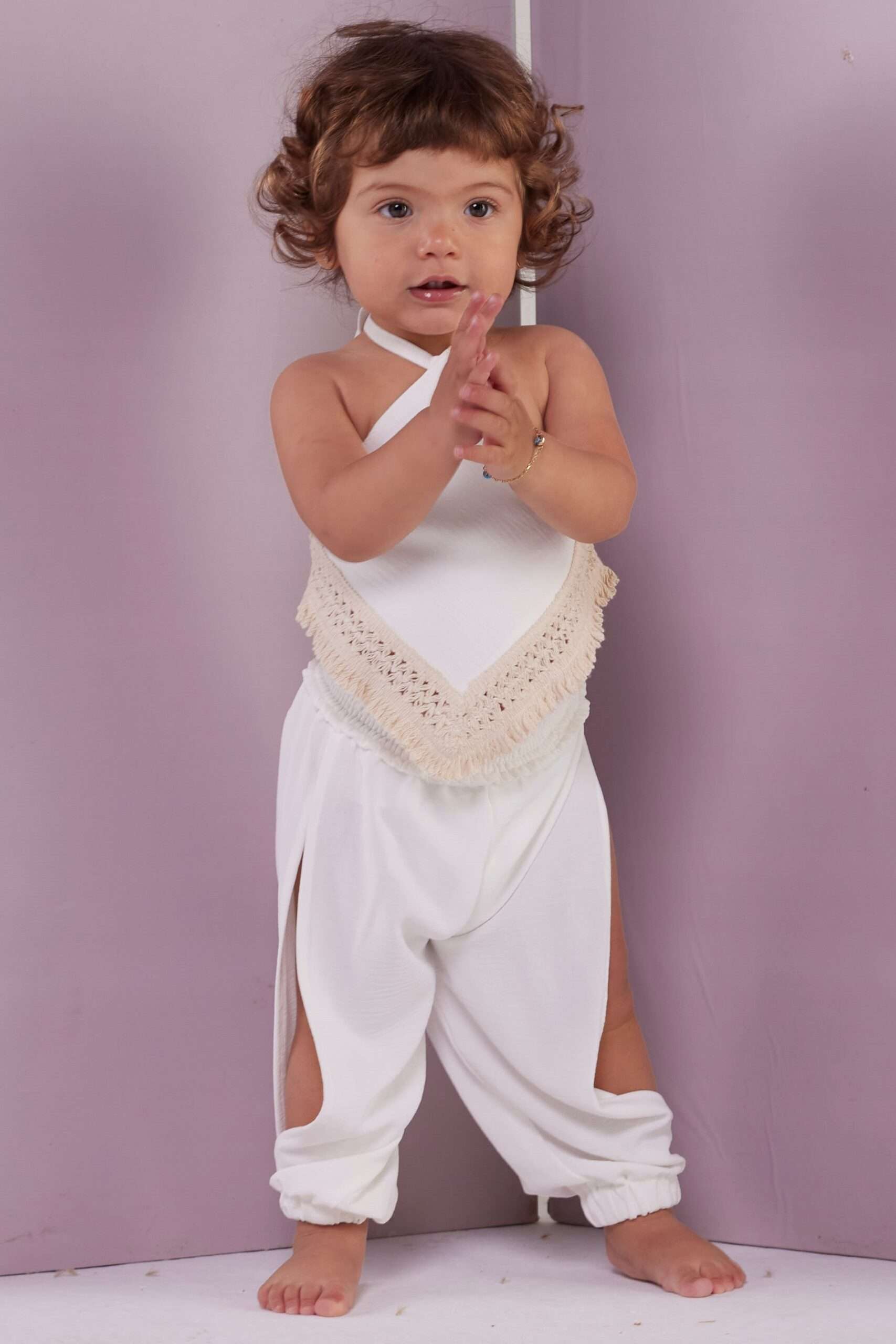 Jazzy Baby Pants – White