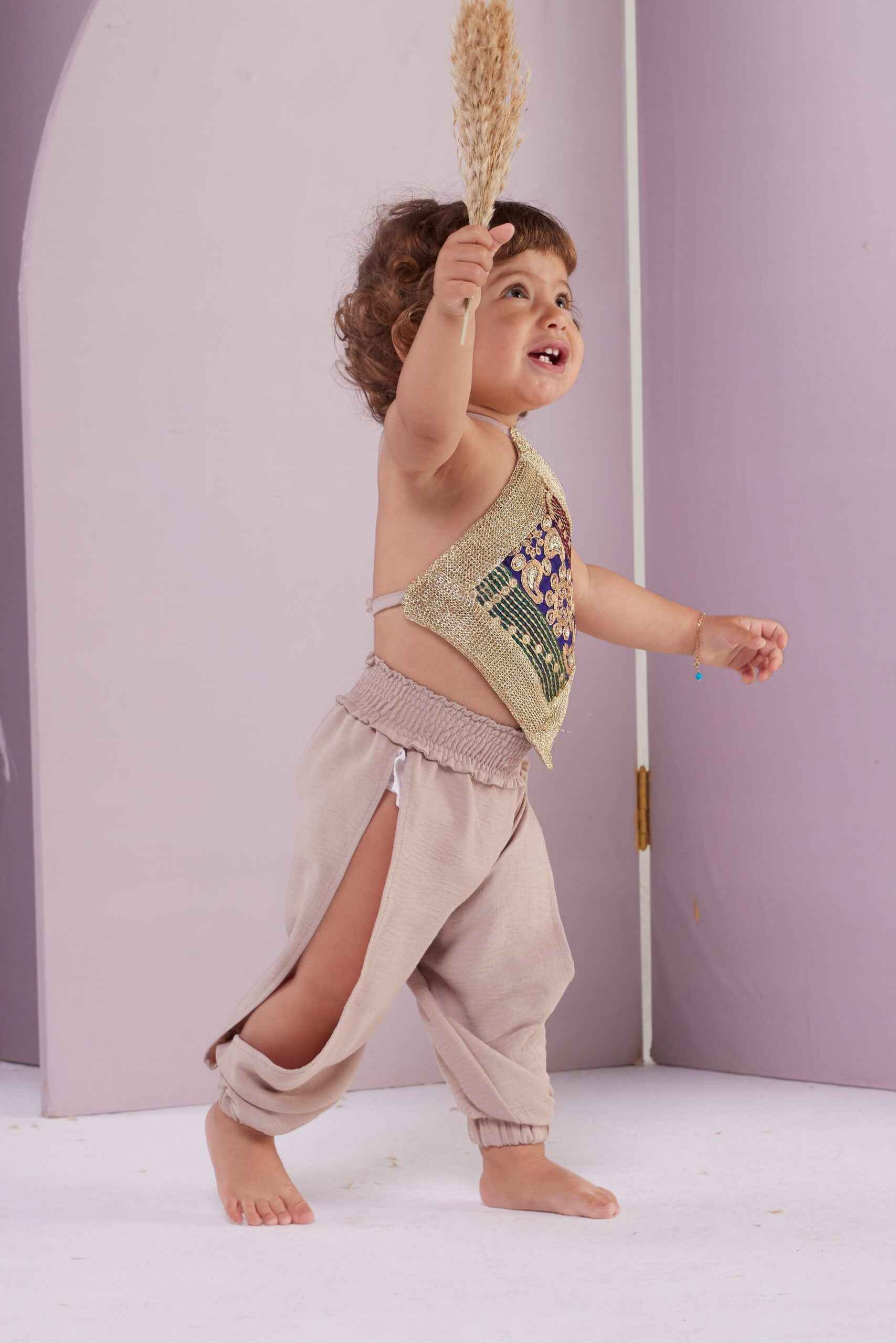 Jazzy Baby Pants – Beige