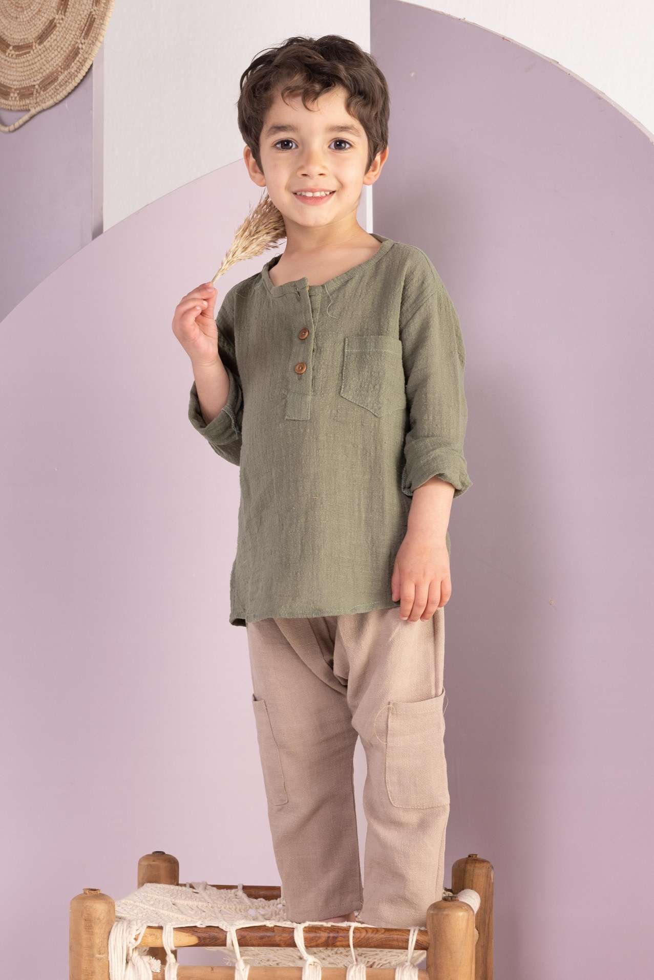 Fouki Linen Shirt – Olive