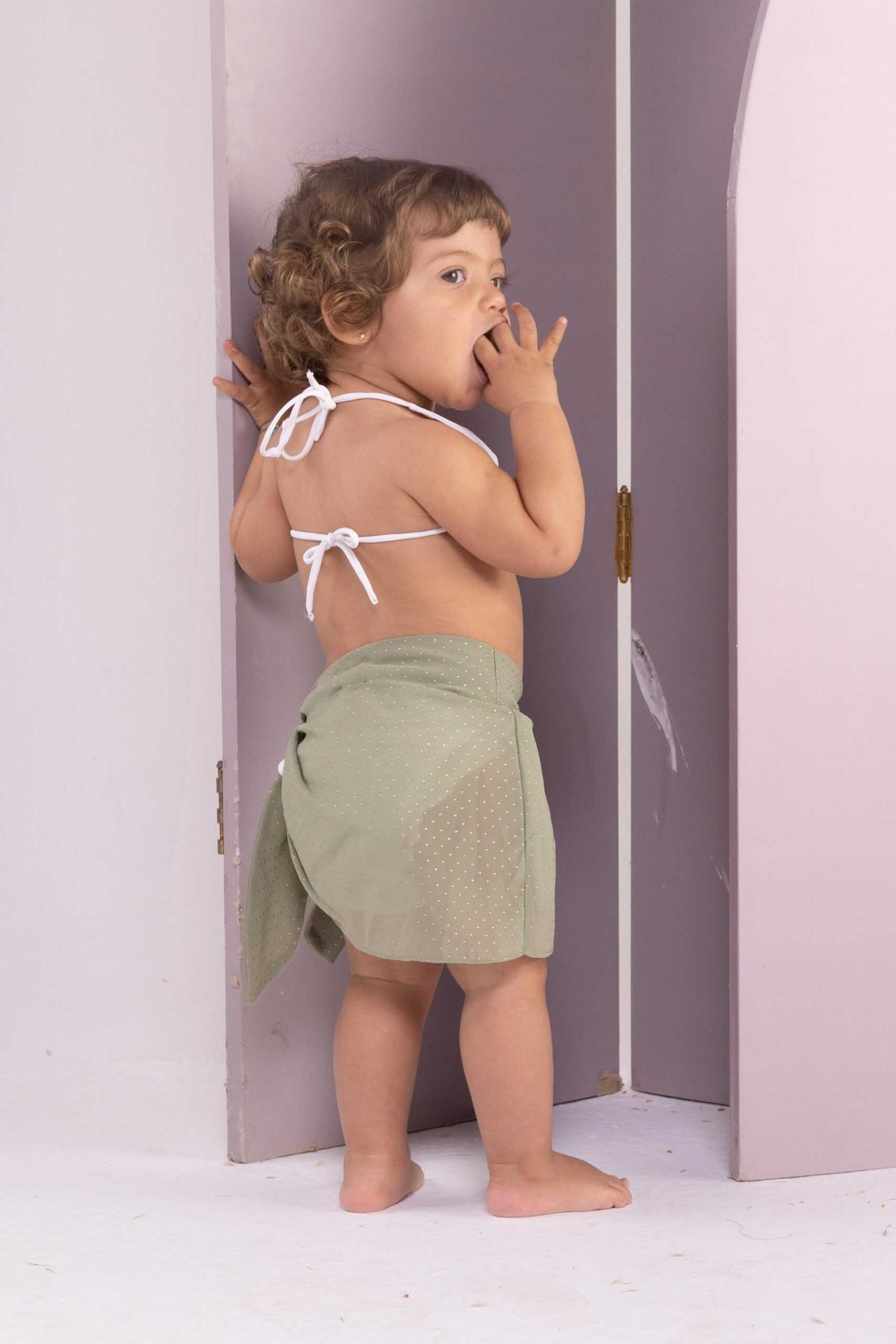 Baby Beach Wrap (Polka Green)