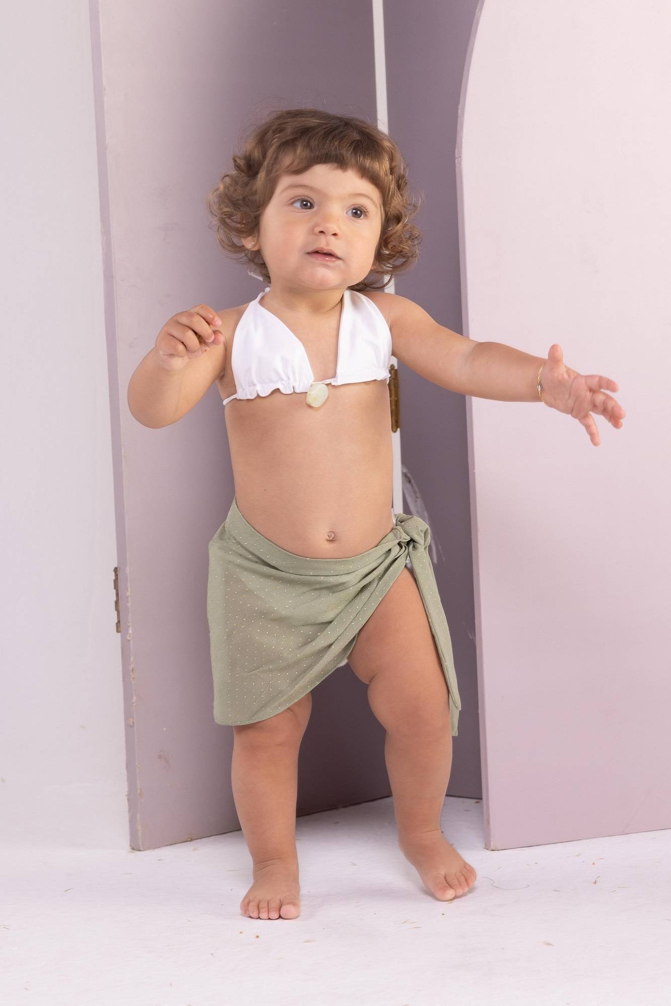 Baby Beach Wrap (Polka Green)