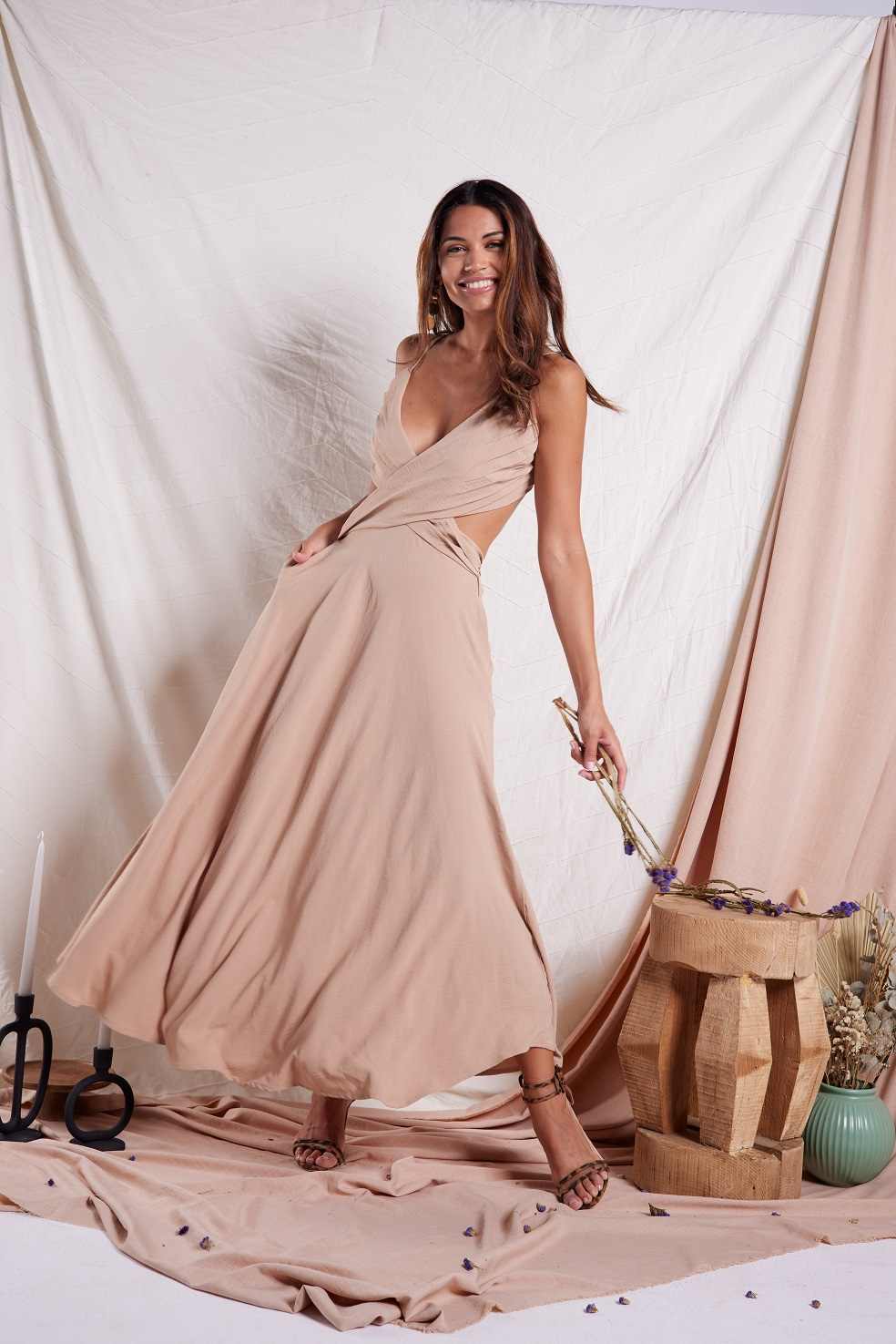 Leticia Dress – Beige