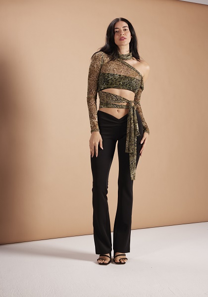 Paris Top – Green Leopard
