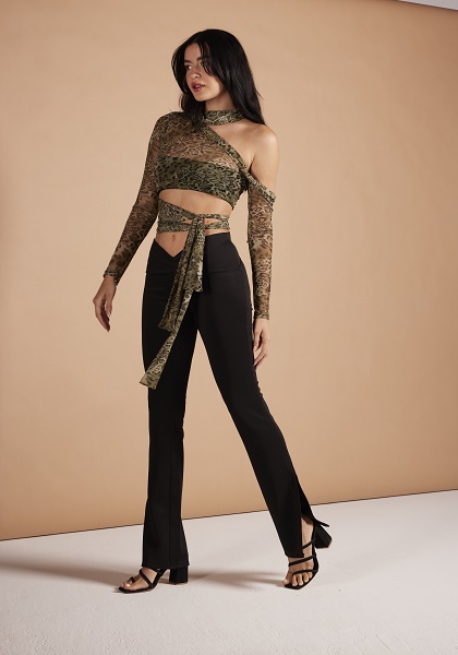 Paris Top – Green Leopard