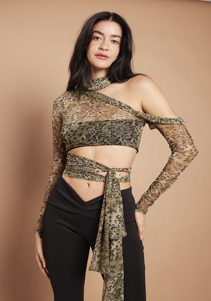 Paris Top – Green Leopard