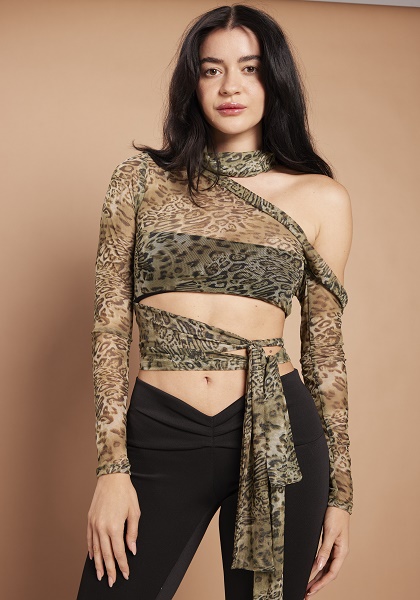 Paris Top – Green Leopard