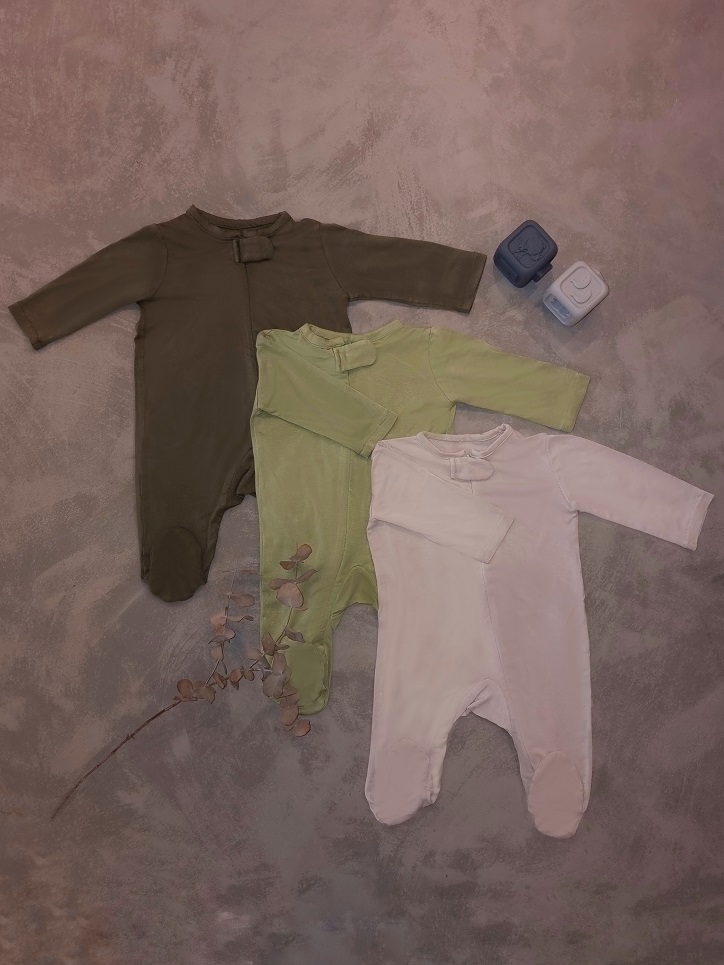 3-Pack Zip-Up Sleepsuits (Greenish)