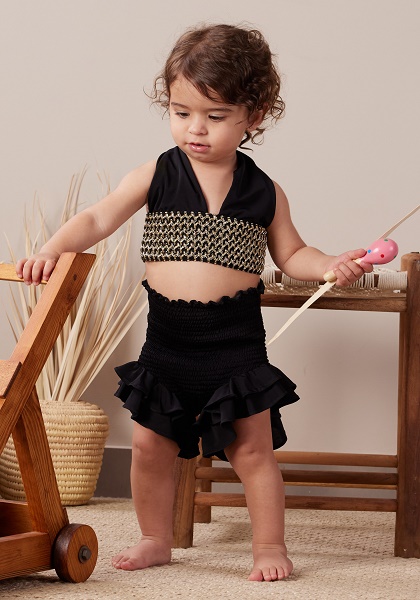 Leah Ruffled Shorts – Black