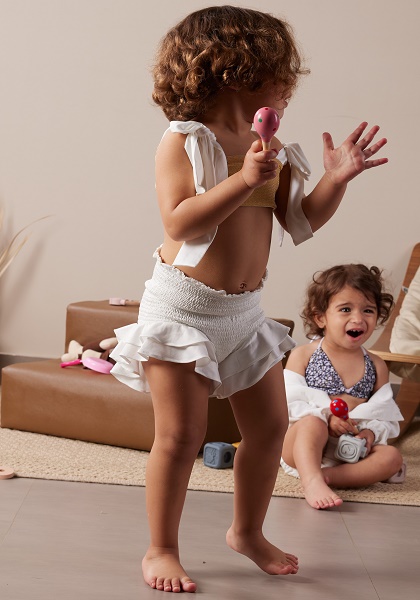 Leah Ruffled Shorts – White