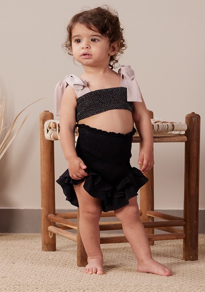 Leah Ruffled Shorts – Black