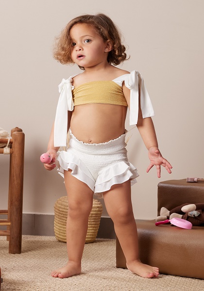 Leah Ruffled Shorts – White