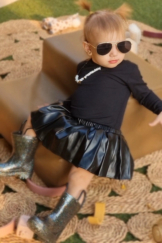 Tia Skirt – Black Leather