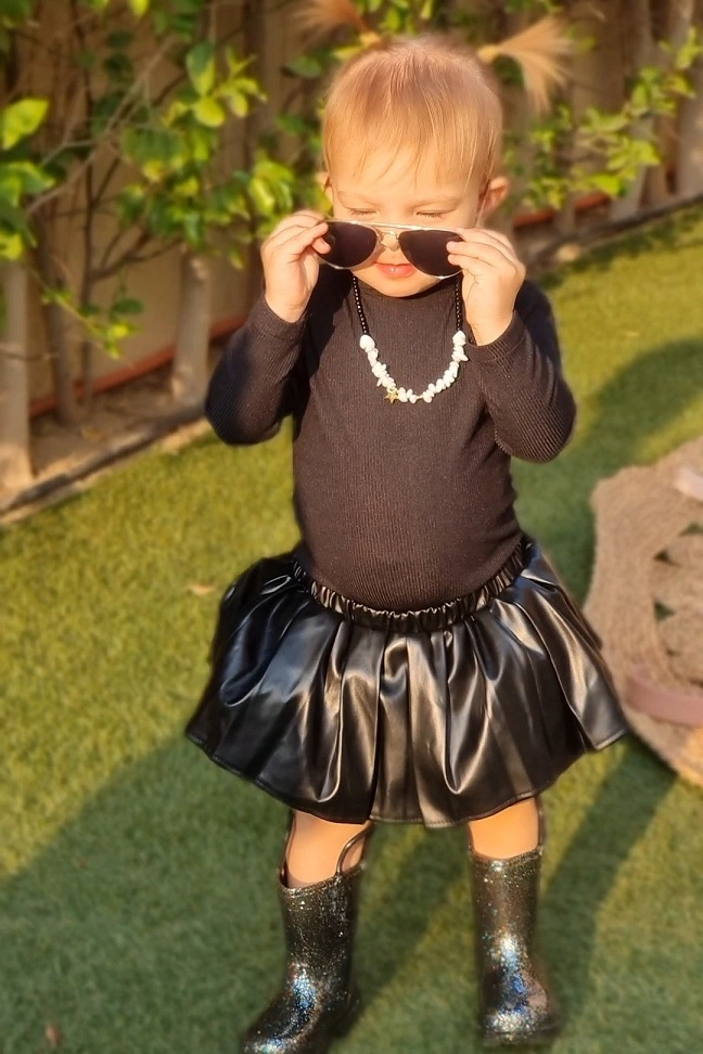 Tia Skirt – Black Leather