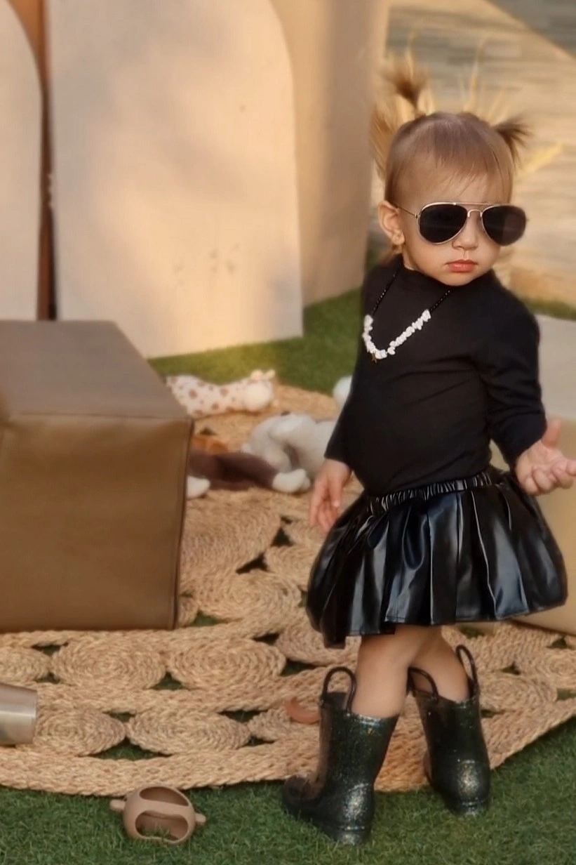 Tia Skirt – Black Leather