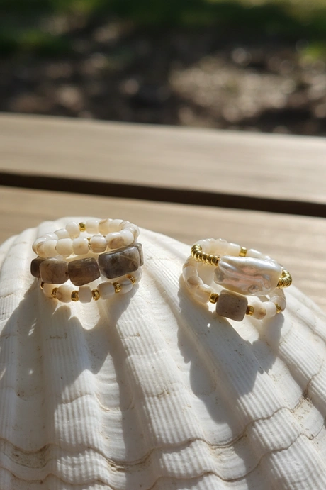 Moonstone Ring Set – 5 Pieces