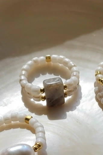 Moonstone Ring Set – 5 Pieces