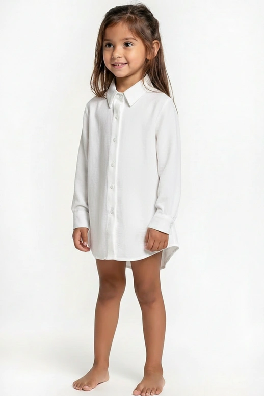 Ayla Shirt Dress – White